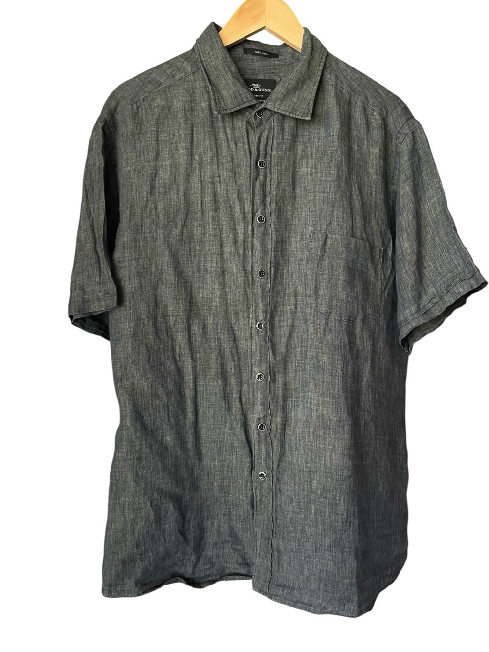 Rodd & Gunn 100% Linen Button Front Shirt Mens 2XL Sports Fit Italian Fabric